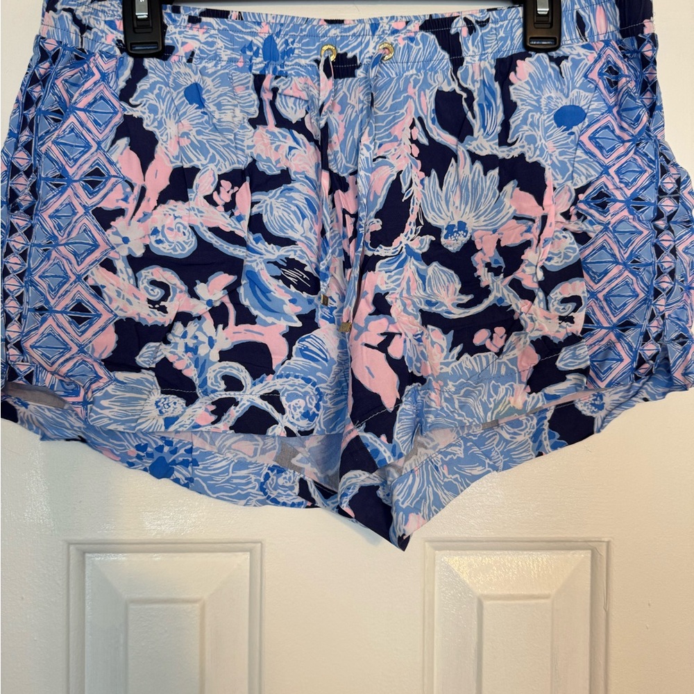 Lilly Pulitzer Floral Shorts - Navy and Pink